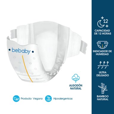 PAÑALES BEBESIT BABY PREMIUM M 80U HIPOALERGENICO - 3