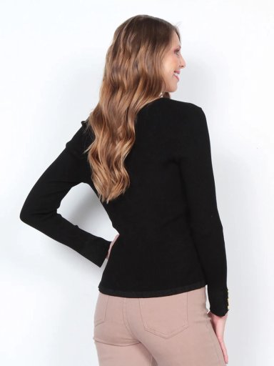 SWEATER MUJER WADOS MANGA LARGA BOTONES ELEGANTES - 4