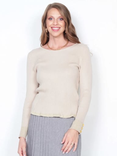 SWEATER MUJER WADOS MANGA LARGA BOTONES ELEGANTES - 2