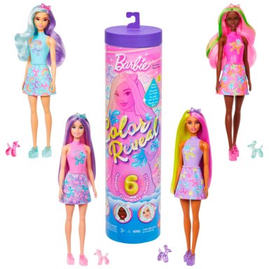 BARBIE COLOR REVEAL MUÑECA ANIMALITOS CON GLOBOS - 1