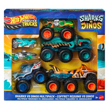 HOT WHEELS MONSTER TRUCKS VEHÍCULO SHARK VS DINO MULTIPACK - 1