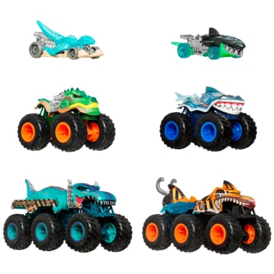 HOT WHEELS MONSTER TRUCKS VEHÍCULO SHARK VS DINO MULTIPACK - 2