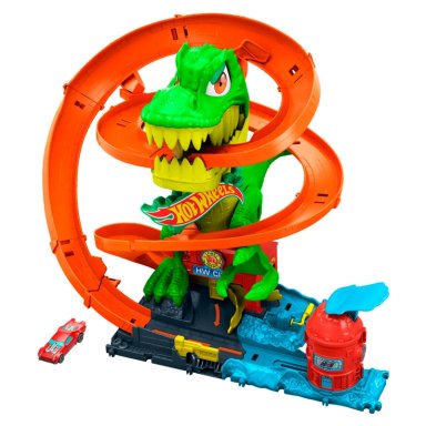 AUTOS DE JUGUETE HOT WHEELS CITY PISTA T-REX VS ESTACIÓN DE BOMBEROS - 1