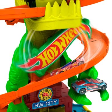 AUTOS DE JUGUETE HOT WHEELS CITY PISTA T-REX VS ESTACIÓN DE BOMBEROS - 4