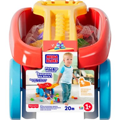 MEGA BLOKS VAGÓN RECOGE BLOQUES JUGUETE DE CONSTRUCCIÓN CON BLOQUES GRANDES, MANGO DE AGARRE FÁCIL Y ALMACENAMIENTO - 6