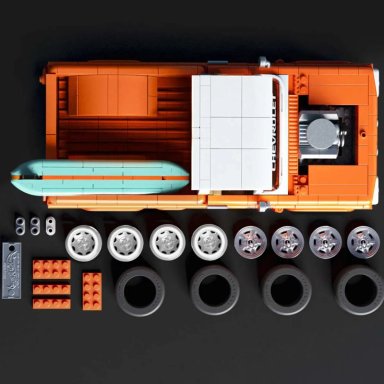MATTEL BRICK SHOP HOT WHEELS, JUGUETE DE CONSTRUCCIÓN ELITE CUSTOM CHEVY '62 PICKUP, ESCALA 1:16 - 2