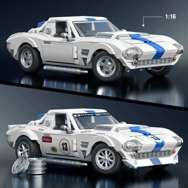 MATTEL BRICK SHOP HOT WHEELS JUGUETE DE CONSTRUCCIÓN ELITE '63 CORVETTE GRAND SPORT ESCALA 1:16 ARMABLE CON PERSONALIZACIÓN - 3