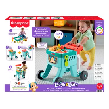 FISHER-PRICE RÍE Y APRENDE ANDADERA PARA BEBÉS CARRO SNACKS 4 EN 1 - 1