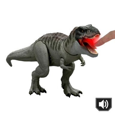 FIGURA DE ACCIÓN JURASSIC WORLD DINOSAURIO REBIRTH T-REX MORDIDA DESTRUCTORA - 4