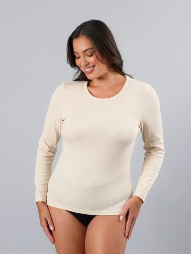 CAMISETA MANGA LARGA MUJER FLORES RIB 50753 - 1