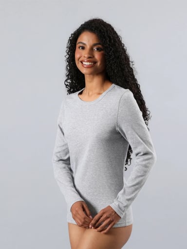 CAMISETA MANGA LARGA MUJER FLORES RIB 50753 - 1