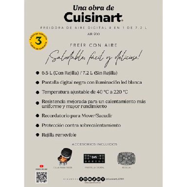 FREIDORA CUISINART 7.2 L AIR700CL DIGITAL 8 EN 1 - 7