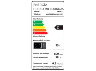 MICROONDAS MIDEA 25 LT MMOP02OAA-MPCBK DIGITAL - 8