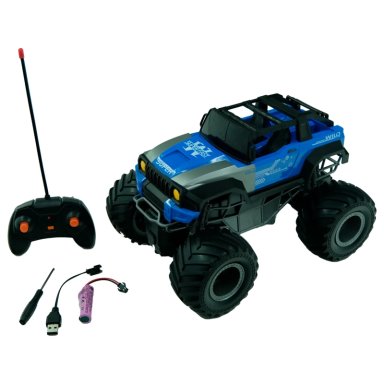 RADIO CONTROLADO MONSTER AZUL BIG WHEEL RECARGA - 2