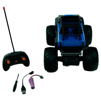 RADIO CONTROLADO MONSTER AZUL BIG WHEEL RECARGA - 3