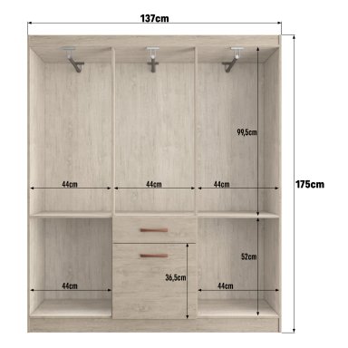 CLÓSET ALTAVISION 5806 AMARULA 6 PUERTAS 2 CAJONES BEIGE - 4