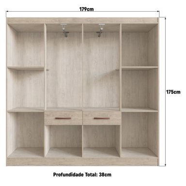 CLÓSET ALTAVISION 588008 AMARULA BEIGE 8 PUERTAS 2 CAJONES - 4