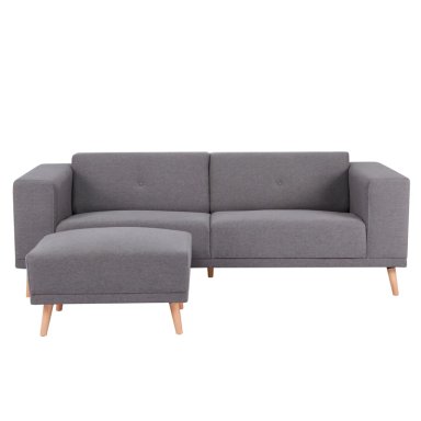 SOFÁ RIPLEY HOME MARÍA + PUFF GRIS - 1