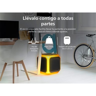 PARLANTE BLUETOOTH PHILIPS FIESTA CUBO TAX7207BK - 11