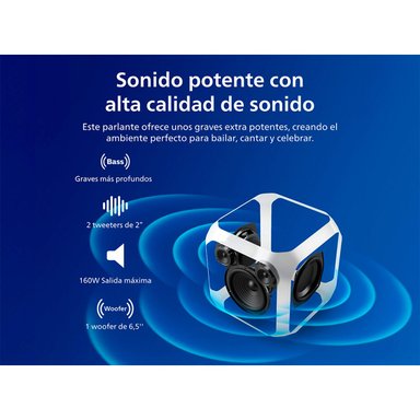PARLANTE BLUETOOTH PHILIPS FIESTA CUBO TAX7207BK - 4