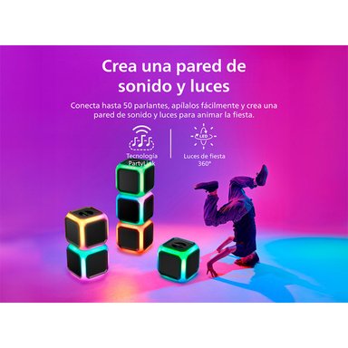 PARLANTE BLUETOOTH PHILIPS FIESTA CUBO TAX7207BK - 5