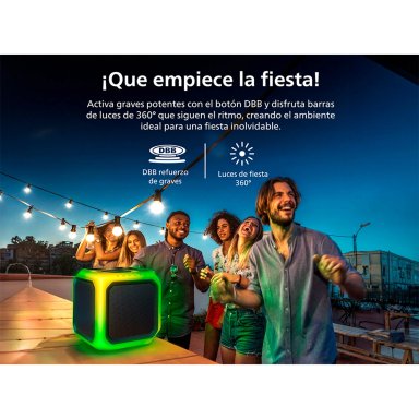 PARLANTE BLUETOOTH PHILIPS FIESTA CUBO TAX7207BK - 6