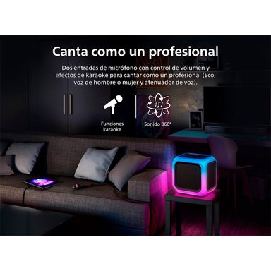 PARLANTE BLUETOOTH PHILIPS FIESTA CUBO TAX7207BK - 8