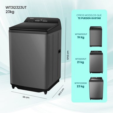 LAVADORA CARGA SUPERIOR HISENSE WT3I2323UT 23KG GRAFITO - 3