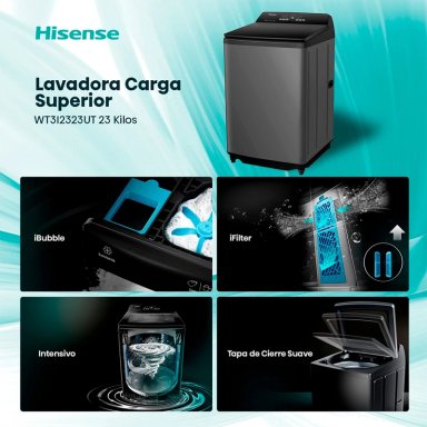 LAVADORA CARGA SUPERIOR HISENSE WT3I2323UT 23KG GRAFITO - 4