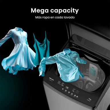 LAVADORA CARGA SUPERIOR HISENSE WT3W1923UT 19KG GRAFITO - 12