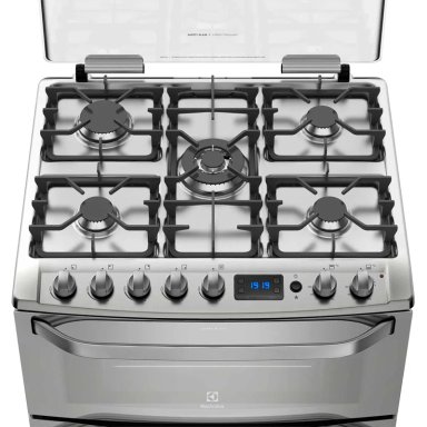 COCINA A GAS ELECTROLUX 76DXA 5 PLATOS GRILL DOBLE HORNO GRIS - 4
