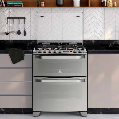 COCINA A GAS ELECTROLUX 76DXA 5 PLATOS GRILL DOBLE HORNO GRIS - 5