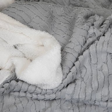 MANTA DORAL OUTBOSS DELUXE 152 X 127 CM SHERPA GRIS - 3