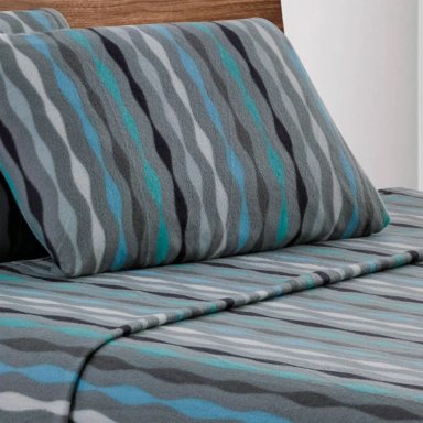 JUEGO DE SÁBANAS ANDES ONDAS KING POLAR ESTAMPADA - 1