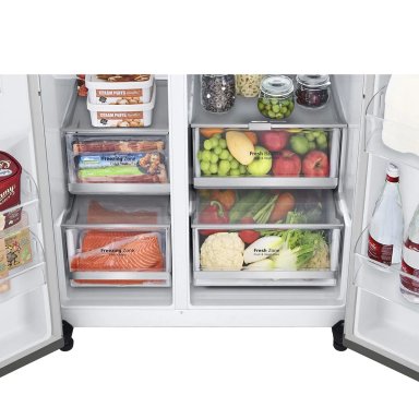 REFRIGERADOR SIDE BY SIDE LG GS66SXNC 635L NO FROST PLATA - 8