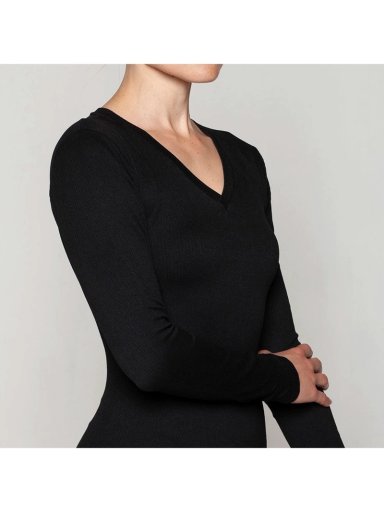 CAMISETA MANGA LARGA MUJER MONARCH ESENCIAL ACANALADO BASIC - 2