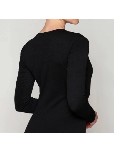 CAMISETA MANGA LARGA MUJER MONARCH ESENCIAL ACANALADO BASIC - 3
