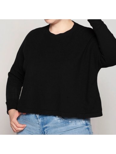 POLERÓN MANGA LARGA MUJER MONARCH NEGRO CUELLO POLO - 1