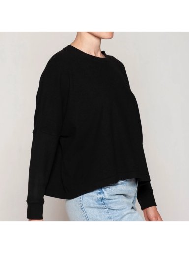 POLERÓN MANGA LARGA MUJER MONARCH NEGRO CUELLO POLO - 4