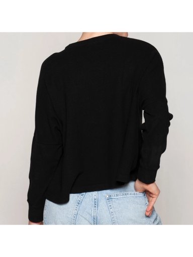 POLERÓN MANGA LARGA MUJER MONARCH NEGRO CUELLO POLO - 5