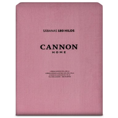 JUEGO DE SÁBANAS CANNON KING 180 HILOS PALO ROSA LISO - 4