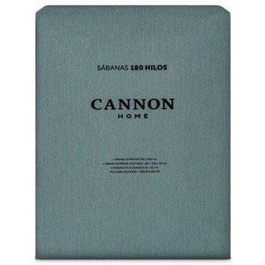 JUEGO DE SÁBANAS CANNON KING 180 HILOS TURQUESA LISO - 4