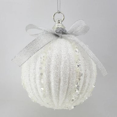 ADORNO NAVIDEÑO RIPLEY HOME GRANEL ESFERA ACAN CRISTALES BLANCO - 1