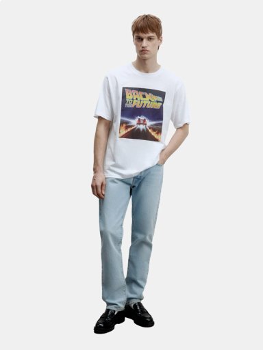 POLERA MANGA CORTA ALGODÓN HOMBRE SFERA BLANCO - 4
