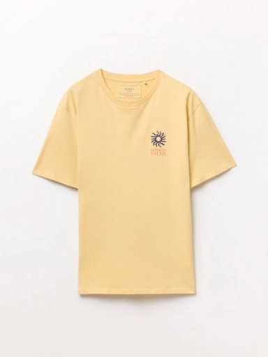 POLERA MANGA CORTA ALGODÓN HOMBRE SFERA AMARILLO - 4