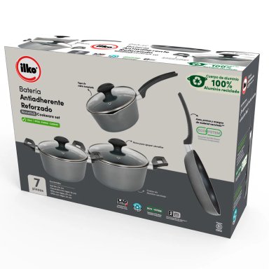 BATERÍA COCINA ILKO EVERYDAY 1L 2L 800ML 4L 7 PIEZAS - 1