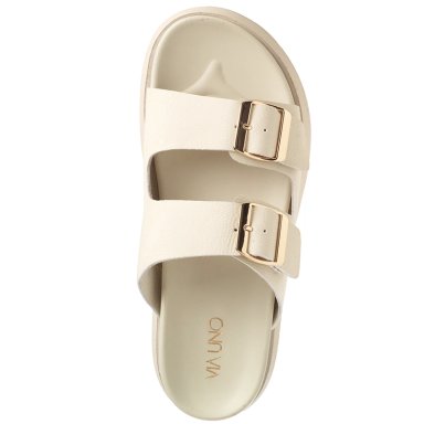 SANDALIAS MUJER VIA UNO CREMA 22641618 - 4