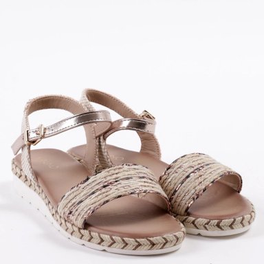 SANDALIAS MUJER VIA UNO DORADO 22641613  - 2
