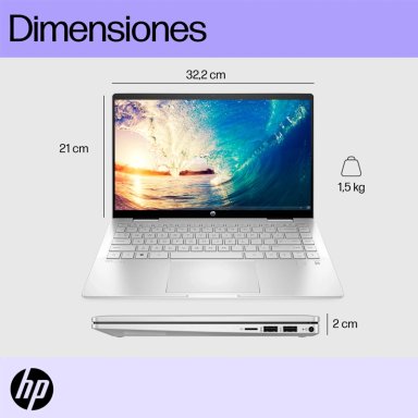 NOTEBOOK HP PAVILION X360 14-EK1002LA CORE I7 16GB RAM 512GBSSD PANTALLA TOUCH 14" + LÁPIZ ZENVO - 11