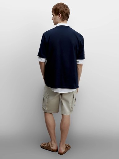 POLERA MANGA CORTA ALGODÓN HOMBRE SFERA AZUL - 4